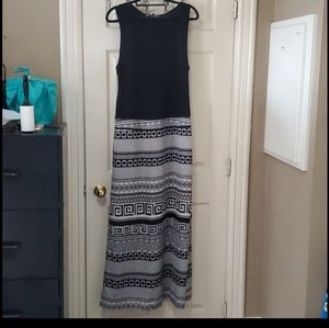 Jeanie Becker Black and White Tank Maxi Dress